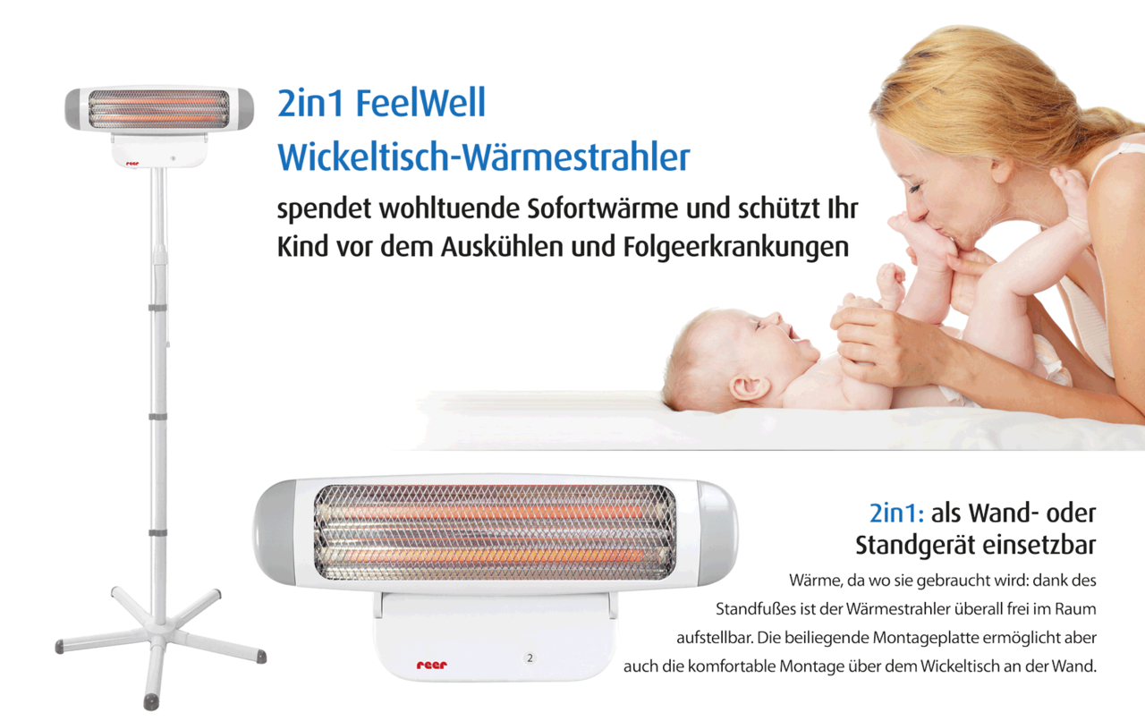 2in1 warmtestraler voor babykamer