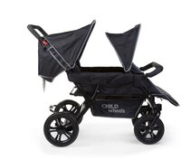 Childhome Two By Two Wandelwagen + Regenhoes + Zonnekap Zwart