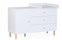 Commode voor opgroeiende kinderen met 4 lades en massief houten afwerking