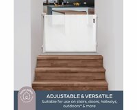 Dreambaby Glide &lsquo;N Hide oprolbaar traphekje | tot 140 cm breed en 90 cm hoog | Wit