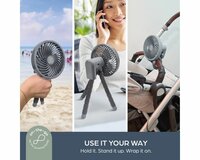 Dreambaby Smart-Grip Deluxe Ventilator | Draagbare kinderwagenventilator met flexibele poten | Grijs