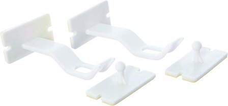 Dreambaby Double-Locks zelfklevende haakjes (2 stuks) | Wit