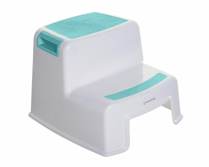 Dreambaby 2-Up opstapje &ndash; dubbel opstapje met antislip &ndash; aqua/wit