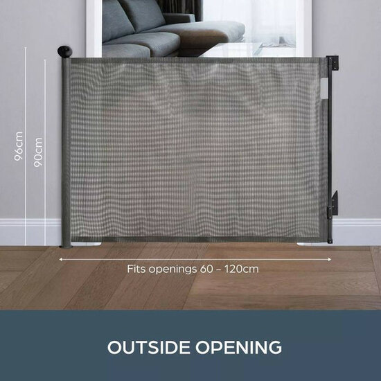 Dreambaby Glide &lsquo;N Hide oprolbaar traphekje | tot 140 cm | Grijs