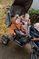 Childhome Triplet Wandelwagen + Regenhoes + Zonnekap Antraciet