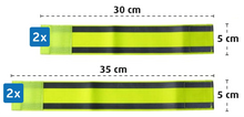 Reer Reflecterende Tape &amp;#x2013; 4-pack (neongeel met zilveren streep)