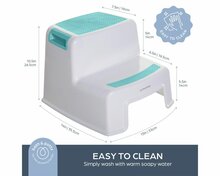 Dreambaby 2-Up opstapje &ndash; dubbel opstapje met antislip &ndash; aqua/wit