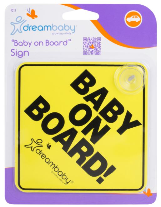 Dreambaby BABY ON BOARD zelfklevende plaatje voor in de auto