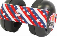 Em's for kids baby gehoorbeschermers Zwart - Stars N Stripes bandje Em's for kids baby gehoorbeschermers Zwart - Stars N Stripes bandje