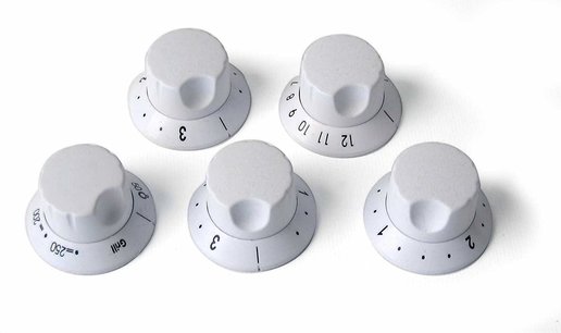 Kind veilige fornuisknoppen | 5 stuks Wit Kind veilige fornuisknoppen | 5 stuks Wit