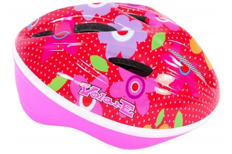 Volare Fietshelm Skatehelm Volare Deluxe Rood Roze Bloemen 51-55 cm Volare Fietshelm Skatehelm Volare Deluxe Rood Roze Bloemen 51-55 cm