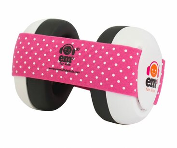 Em's for kids baby gehoorbeschermers Wit - Roze/Wit bandje Em's for kids baby gehoorbeschermers Wit - Roze/Wit bandje