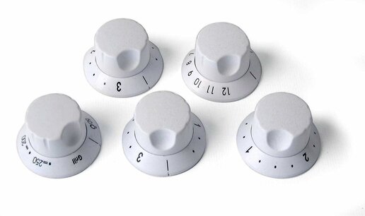 Kind veilige fornuisknoppen | 5 stuks Wit Kind veilige fornuisknoppen | 5 stuks Wit